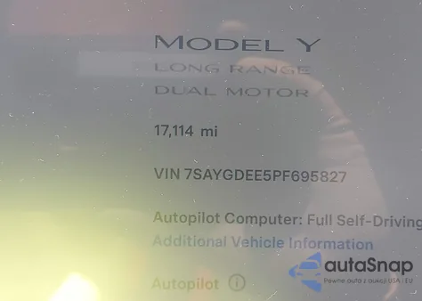 2023 Tesla Model Y Awd/Long Range Dual Motor All-Wheel Drive из США, поврежденный, VIN 7SAYGDEE5PF695827